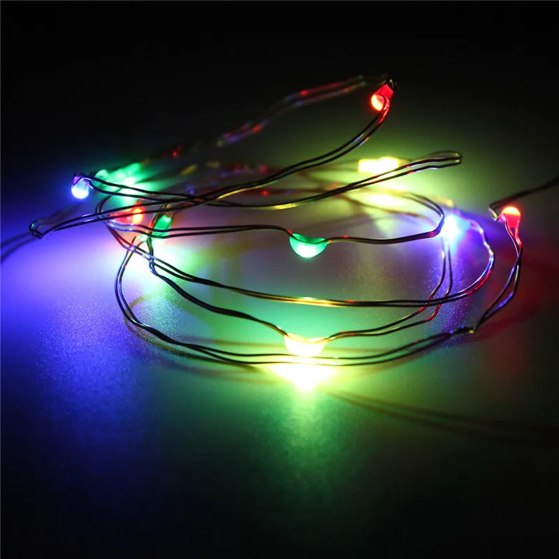 1M 10 LED Battery Power Operated Multicolor Copper Cable Wire Fairy LED String Light Party