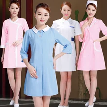 Лабораторная одежда салон красоты женский салон красоты комбинезон с коротким рукавом Одежда медсестер Красивая Униформа 102