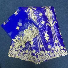 Базен riche getzner Королевский синий цвет Африканский кружевной ткани Базен brode getzner парча в Гвинейском стиле фабрики price7yard/комплект L1402-1