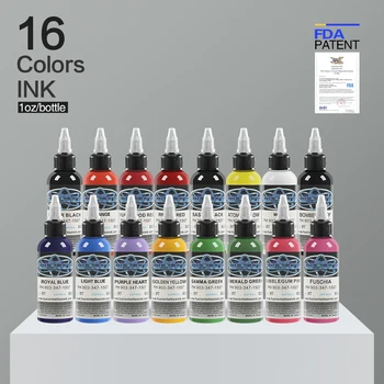 

Permanent Tattoo & Body Paint 16 Colors Tattoo Pigment 1oz / Bottle Tattoo Ink Set