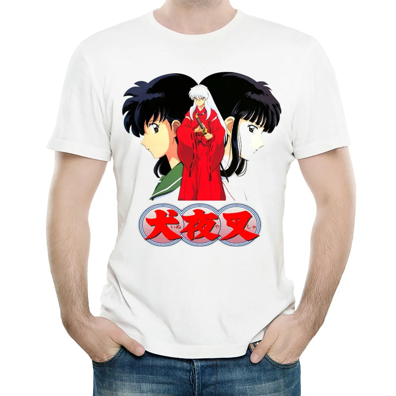 Аниме Inuyasha футболка белый цвет Мужская мода короткий рукав Sesshoumaru Майки футболки