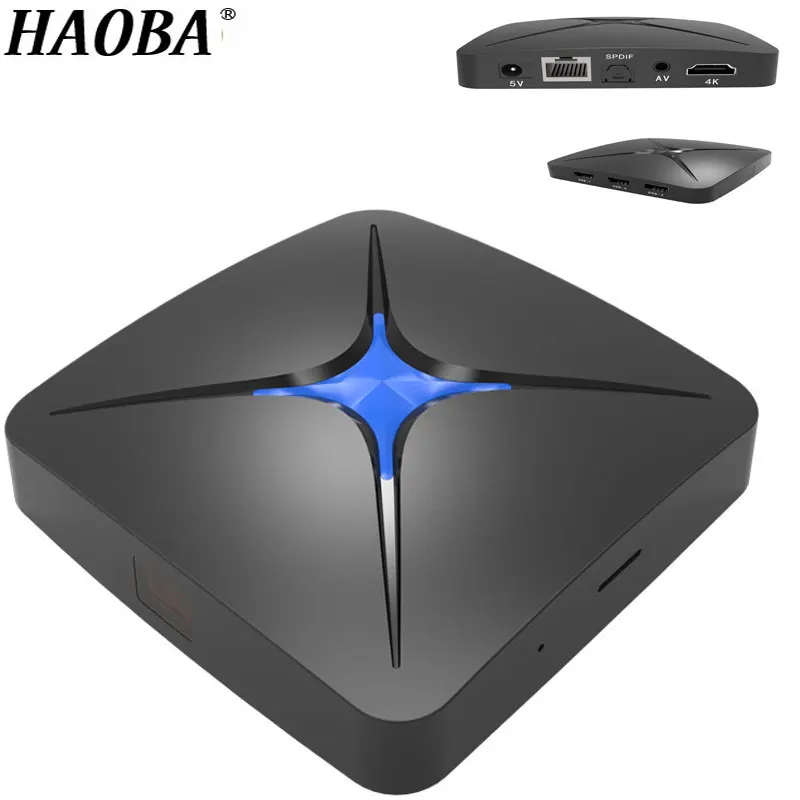 

HAOBA Android 6.0 Smart TV Box Rockchip RK3328 Quad Core 2G 8GB With 3 USB HDMI2.0 WIFI 4K TVBOX Media Player