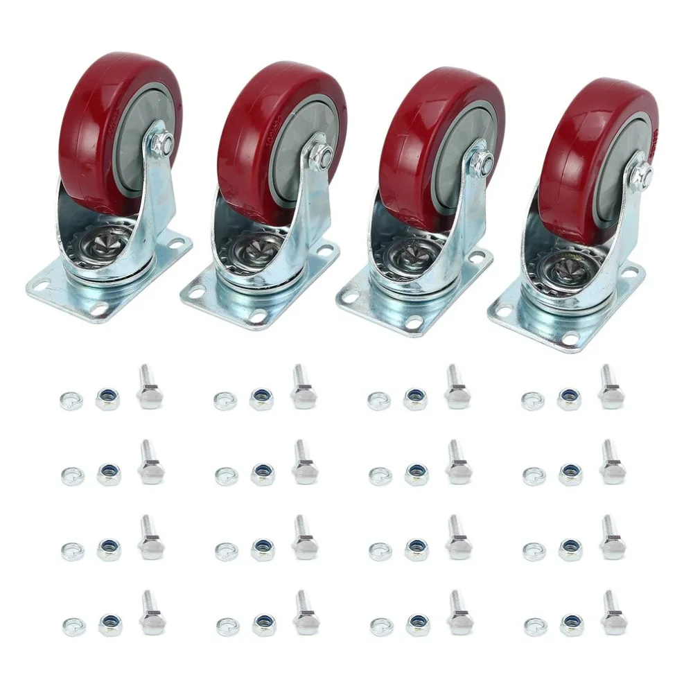 

4 Inch 100mm 600KG Heavy Duty Swivel Universal Roller Wheels PVC Casters Wheel Furniture Trolley Caster without Brakes