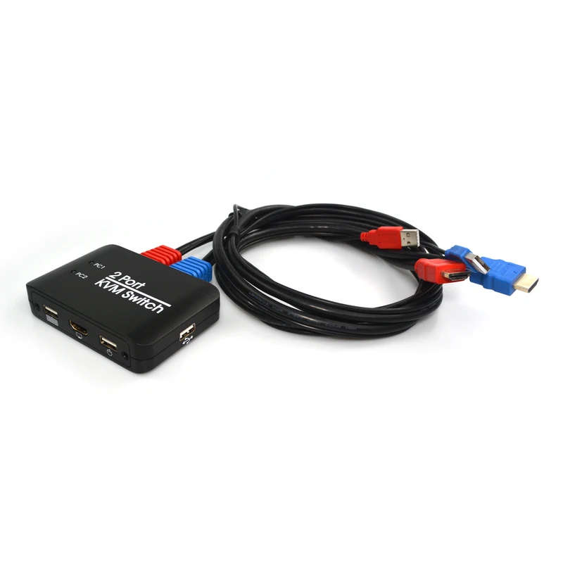 2 порта Usb Hdmi KVM переключатель с кабелем для двойного монитора клавиатура мышь Hdmi переключатель Поддержка Usb U диск чтение