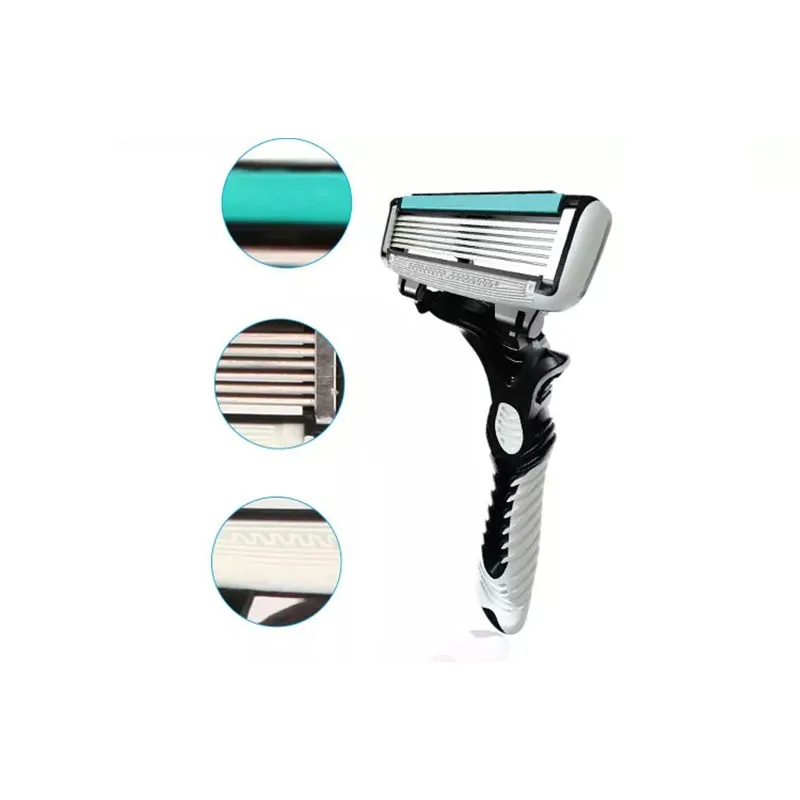 

1Pcs DORCO 6 Layers Shaver Razors Mens Shaving Personal Stainless Steel Safety Razor Blades
