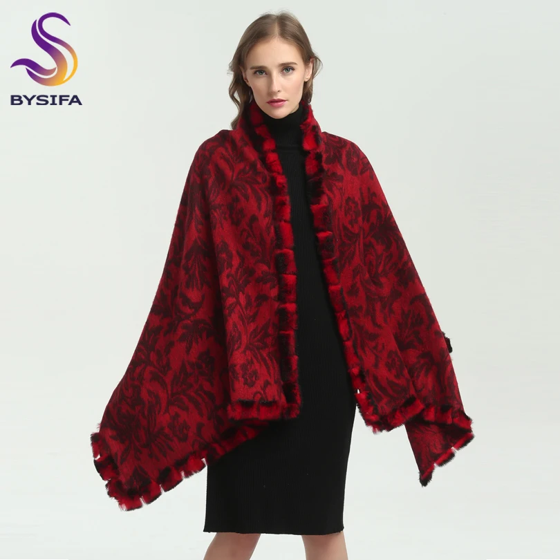 [BYSIFA] женские шарфы из чистой шерсти, пашмины высшего класса, осенне-зимние толстые теплые шерстяные шали, шали, красный, кофейный, серый, розово-красный, 180*70 см