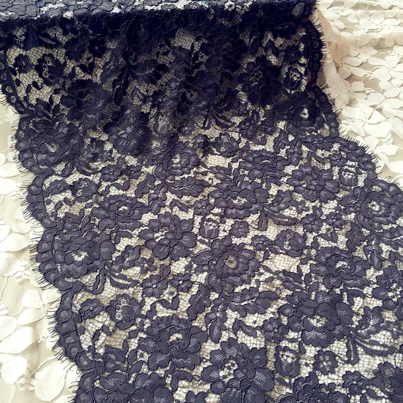 

48cm wide 3 meters dark gray eyelash tulle mesh gauze tapes lace trim ribbon clothing dress skirt fabric 8883QL4K159
