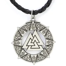 Мужская подвеска-оловянка Valknut Odin символ норвежский викинг воины амулет с черным necklace ем ювелирный реквизит