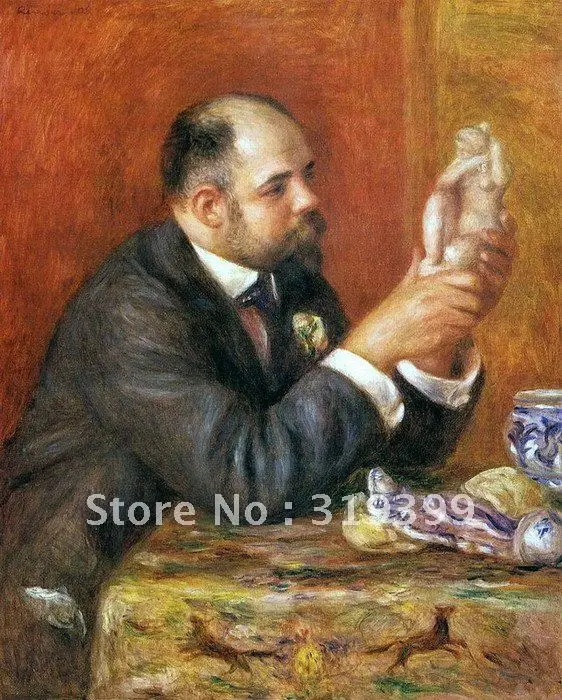 Oil Painting Reproduction Portrait of ambroise vollard by pierre auguste renoir on linen canvas FreeShipping handmade | Дом и сад