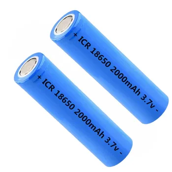 

3.7V 2000mAh Li ion 18650 Rechargeable battery for Led Flashlight Torch Headlight toys tools power electronics Lithium ICR18650