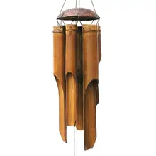 Bamboo wind chimes big bell tube coconut wood handmade indoor and outdoor wall hanging wind chime decorations