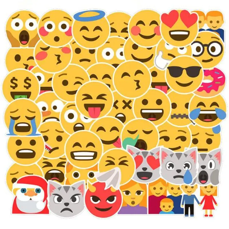 50 шт./лот граффити наклейки Emojj наклейки игрушки для младенцев для детей Скрапбукинг гитара бренд для скейтеров водонепроницаемые детские наклейки