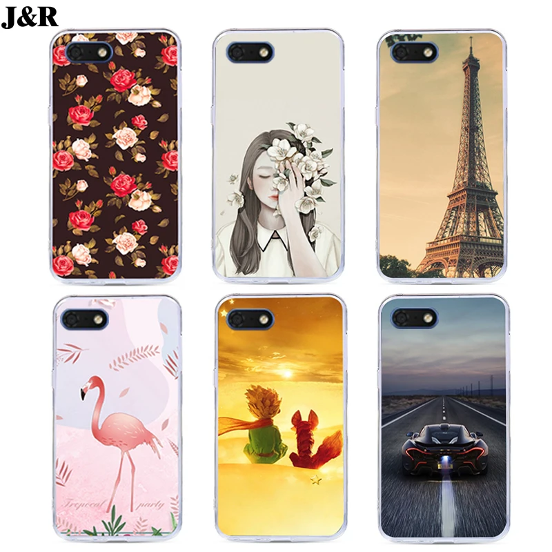 J&R Silicon Phone Cover For Huawei Y5 Prime 2018 Case Soft TPU Printing Y5 LITE Y5 2018 Cases Cartoon Animals Flower Plants