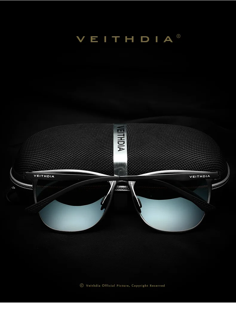 VEITHDIA, Ретро стиль, алюминий, магний, Брендовые мужские солнцезащитные очки, поляризационные линзы, винтажные очки для вождения, солнцезащитные очки для мужчин, 6623