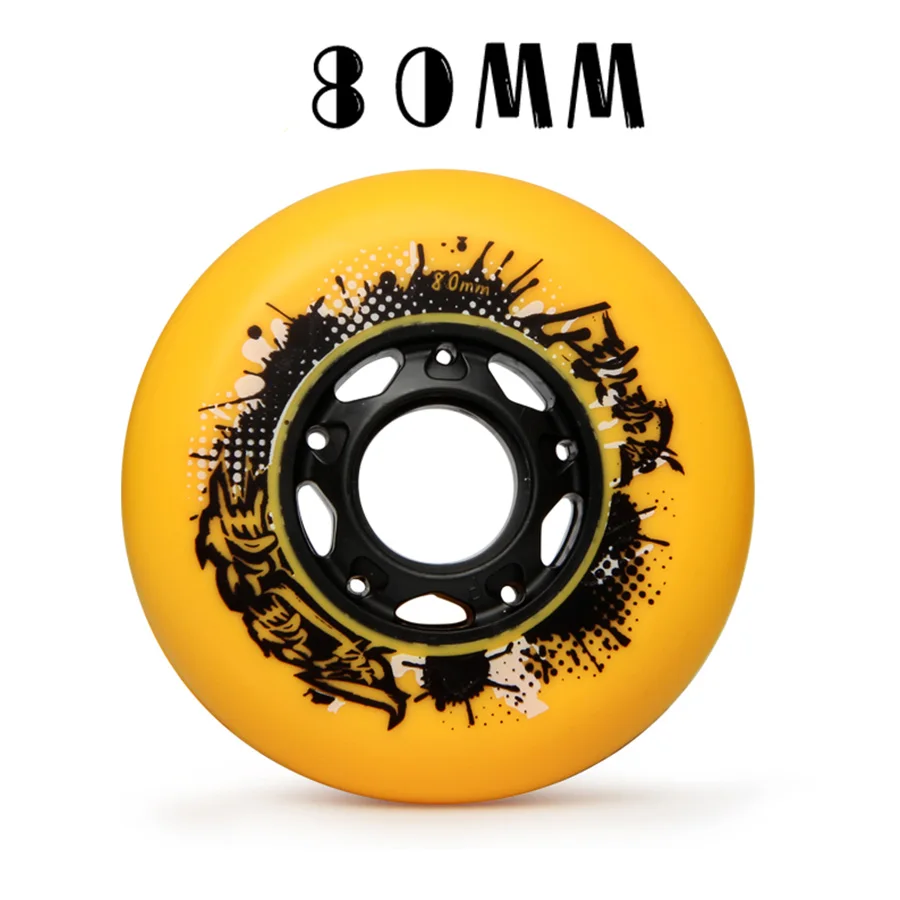 Papaya Inline Skate Wheels Resistant 92A Slalom Sliding FSK 72 76 80mm Yellow Roller Skating Tires For SEBA Powerslide Patines