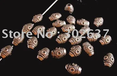 

FREE SHIPPING 270pcs Antiqued copper plt eyed barrel spacer bead A49C