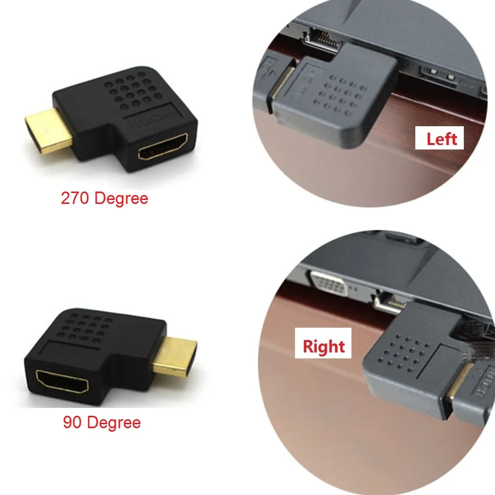 HDMI адаптер конвертер 90 градусов 270 градусов угол адаптера 1080P мужчин и женщин удлинитель конвертер для ноутбук с HDTV PS3 игровой коробки