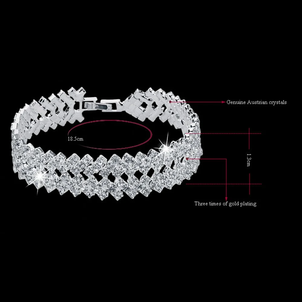 Роскошные браслеты с кристаллами для женщин, серебряные браслеты и браслеты для женщин, свадебные ювелирные изделия,, винтажный браслет SBR150218