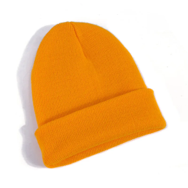23 многоцветный высокое качество Шапки хлопок вязаная шапка шляпа Кепки для Для мужчин Для женщин зимние теплые манжеты Обычная лыж длинные детская шапочка - Цвет: Yellow