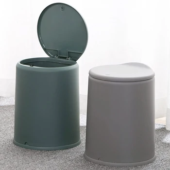 

Nordic Style Simple Pressing Type Trash Bin Paper Basket Garbage Storage Can With Cover Home Kitchen Living Room Supplies