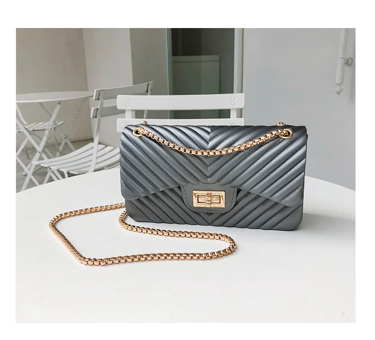 Новая кожаная сумка-мессенджер от известного бренда, роскошная сумка на плечо, стеганая дизайнерская сумка, женская сумка, винтажная женская сумка на цепочке - Цвет: 01 Grey