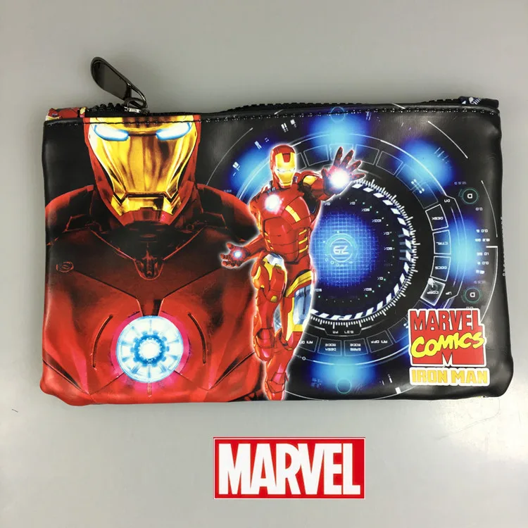 DC Marvel Comics карандашные кошельки Мстители герой Капитан Америка Человек-паук Железный человек прямоугольник длинный пенал на молнии сумка кошелек - Цвет: Золотой