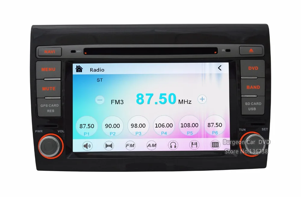 Excellent Touch Screen Car DVD Player For Fiat Bravo 2007 2008 2009 2010 2011 2012 2013 2014 Radio Ipod BT 3G WIFI GPS Navigation System 2