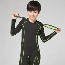 Детский компрессионный базовый слой, штаны для бега, рубашки, Комплект футболок для футбола для мальчиков, форма, колготки, леггинсы, комплект, баскетбольные теннисные футболки