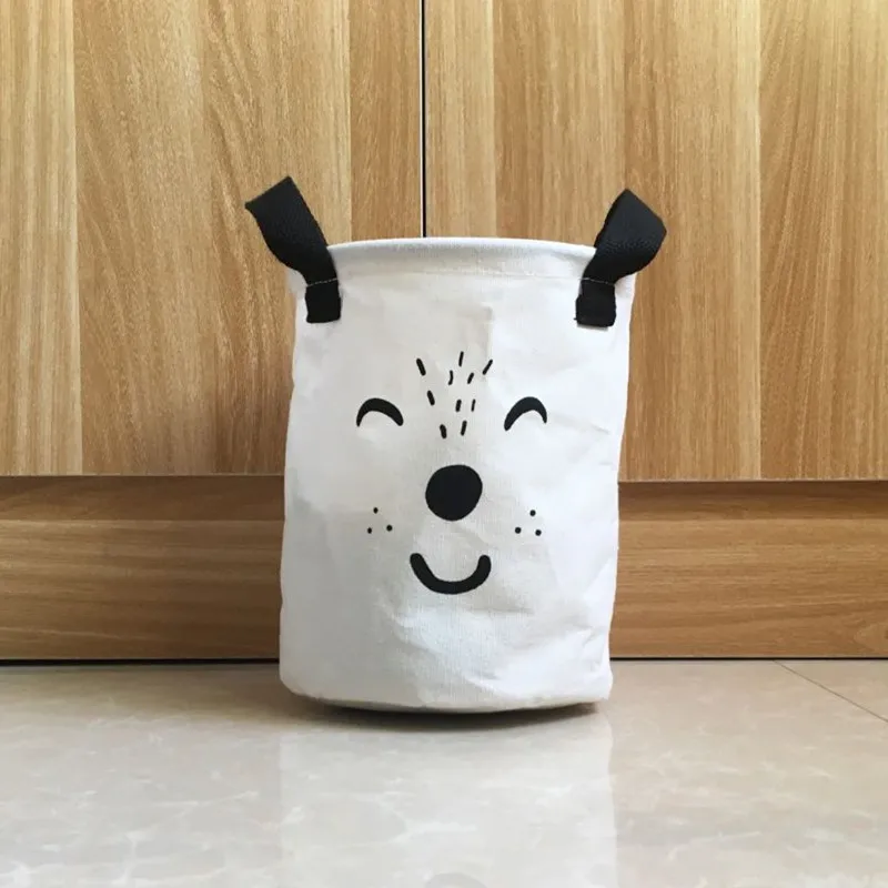 As picture Мультяшная собака/медведь корзины для хранения косметики коробка для хранения Органайзер складная корзина Декор для дома внутри PE покрытие - Цвет: As picture