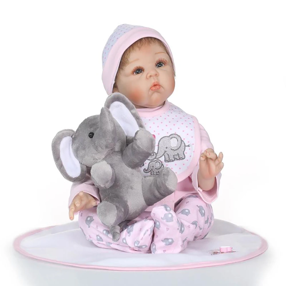 

NPK 22" Silicone Vinyl Newborn Doll Girl Adorable Lifelike Reborn Baby Bonecas Bebe Doll Reborn Menina De Silicone