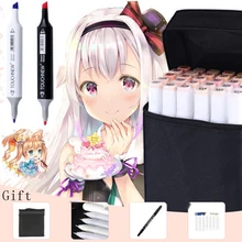 TOUCHNEW Markery 40/60/80/168 Цвета художник двуглавый маркерных ручек манги дизайн школьный рисунок эскиз Маркеры Ручка товары для рукоделия