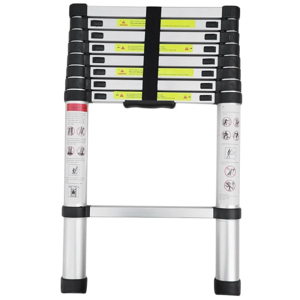 

2.6m Alloy Aluminum Retractable Multifunctional Telescopic Single Straight Extension Extendable Ladder Folding Telescopic Ladder