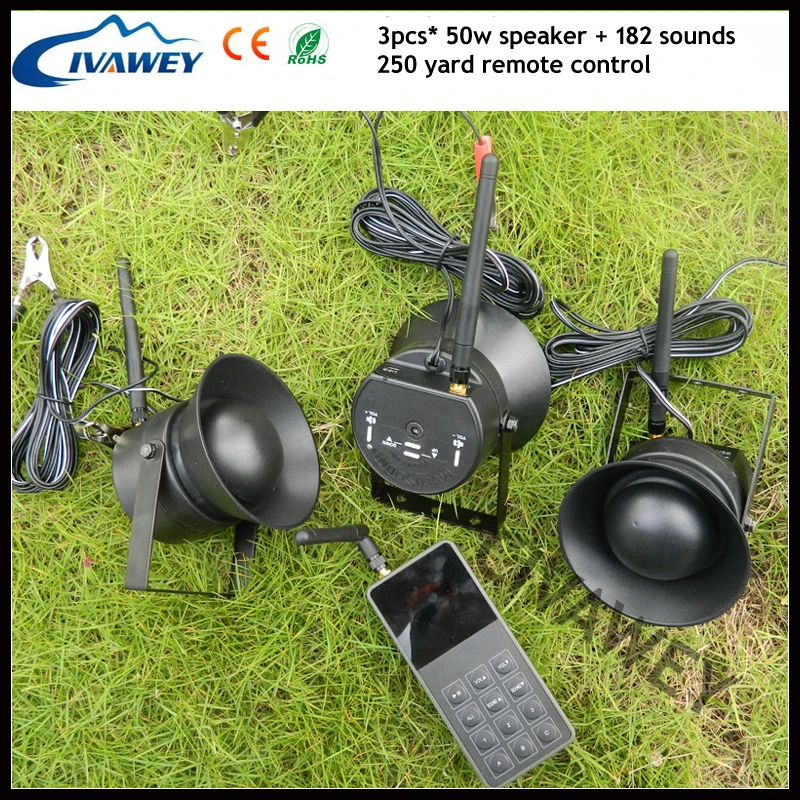 

3pcs* 50w loud speaker device + 250 yard remote control game caller hunting bird mp3 player hunting goose duck caller decoy