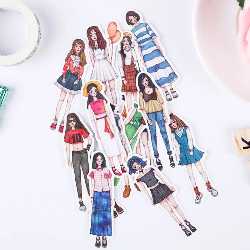 

Summer girls hot sale creative kawaii self-made fashion scrapbooking stickers /decorative sticker /DIY craft Photo album