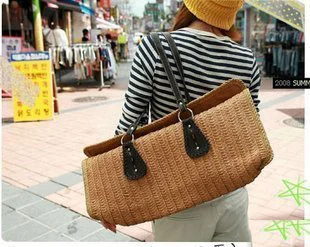 

Straw Beach Bag Women Bag 2015 Summer Lady Bag Straw Woven Shoulder Bag Shopping travel sea tour