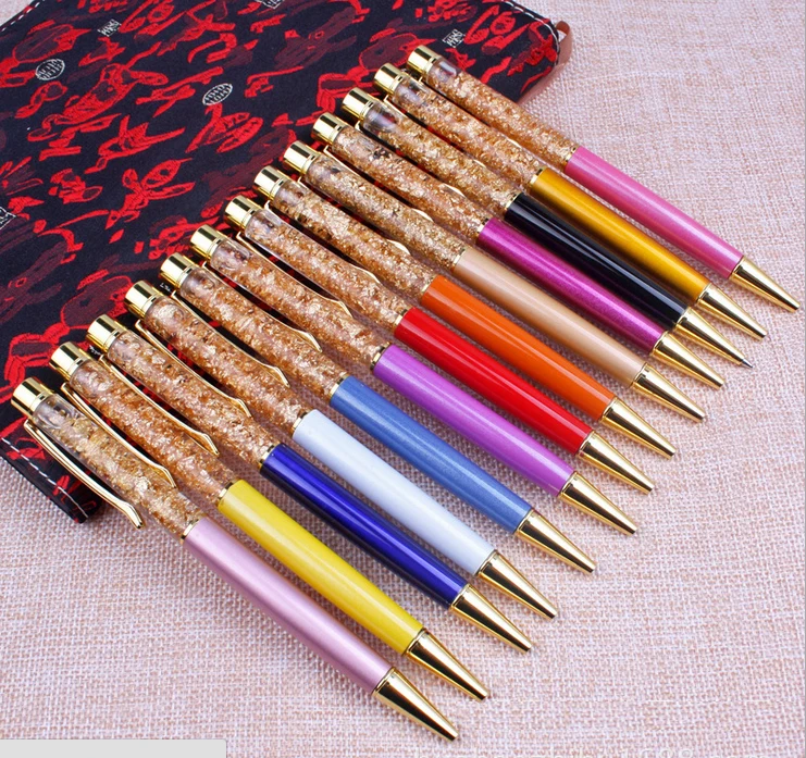 24K Gold foil gift pens Metal Crystal pen ballpoint pens with Gold foil