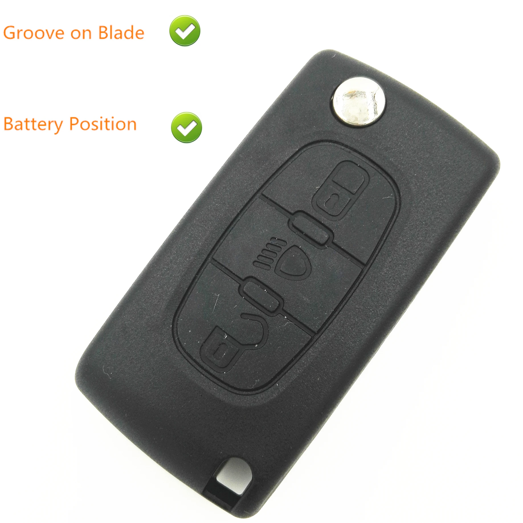 

For Citroen C2 C3 C4 C5 C6 C8 3 Buttons Flip Remote Car Key Case Cover Shell Fob Light Symbol With Groove on Blade CE0523