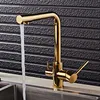 Gold Kitchen Faucets With Filtered Water Deck Mounted Drinking Water Mixer Tap Brass Gold Kitchen Faucet Filter ► Photo 2/6