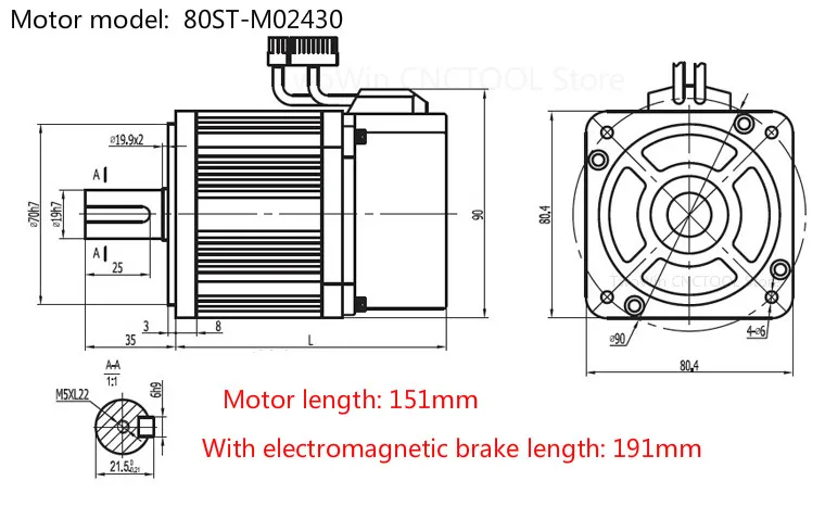 twowin  cnctool ac motor