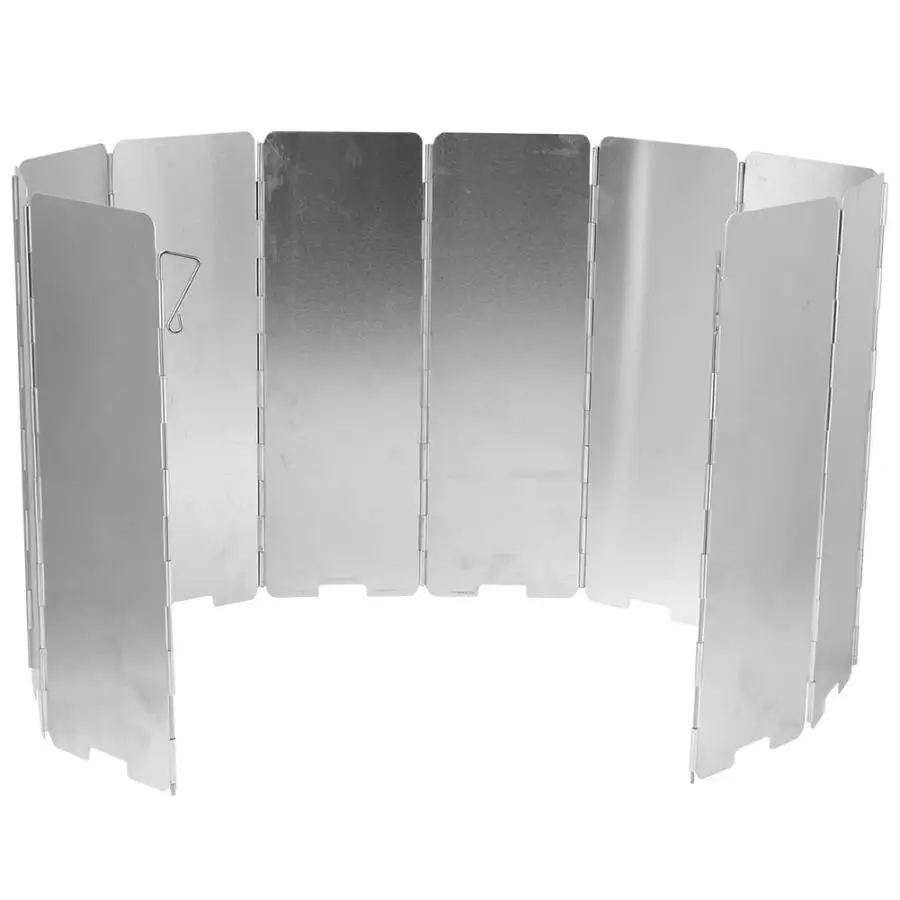 

10 Plates Wind Shield Foldable Camping Cook Picnic BBQ Gas Stove Windshield Screen Plate Outdoor Camping Cooking Tools