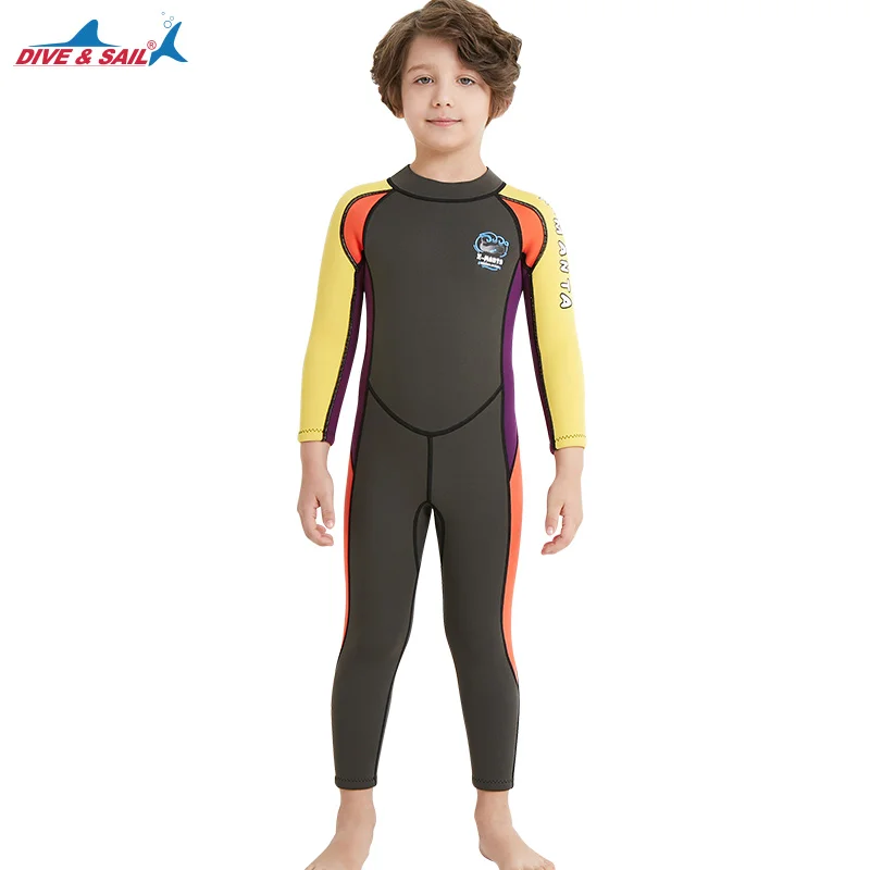 Подводное плавание для детей, для мальчиков, цельный гидрокостюм 2,5 мм, кожа, дайвинг плавание, зимний детский купальный костюм для мальчиков, одежда для купания