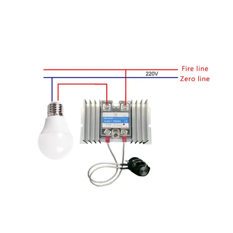 

8KW High Power SCR Voltage Regulator 0-220V Motor Speed / Temperature / Light Controller