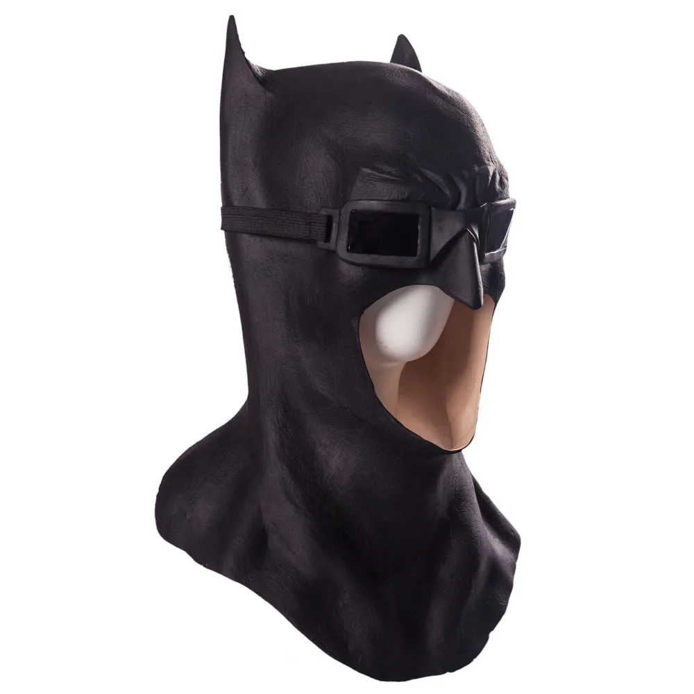 Full Head Batman Dark knight Bruce Wayne Superhero Latex Black Cosplay Props Mask Eyeglasses Party Halloween (5)