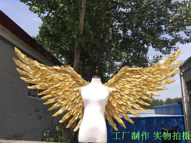 Costumized Amazing Gray Devil feather wings for Cosplay photography Game Display Game shooting props gold Angel