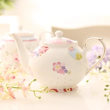 Высококачественные чайные горшки из костяного фарфора, европейские современные модные чайные горшки большой вместимости для чая, керамические кофейники 1000 мл