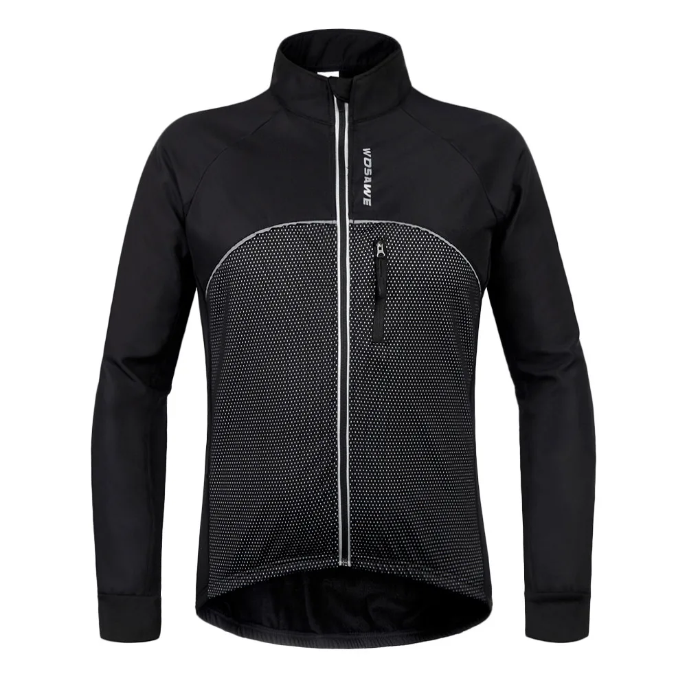 WOSAWE зимние теплые флисовые куртки для велоспорта мужские ветрозащитные Светоотражающие велосипедная одежда ветровка непромокаемая ветровка - Цвет: BC254 B