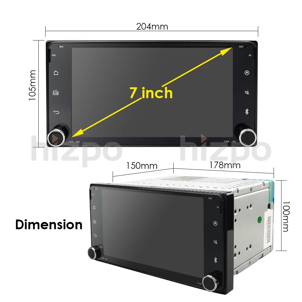 Clearance In stock Octa Core Car Universal radio For Toyota Corolla Camry 1024*600+wifi+SWC+BT RDS DAB+ OBD TPMS Free rear camera IGO map 28
