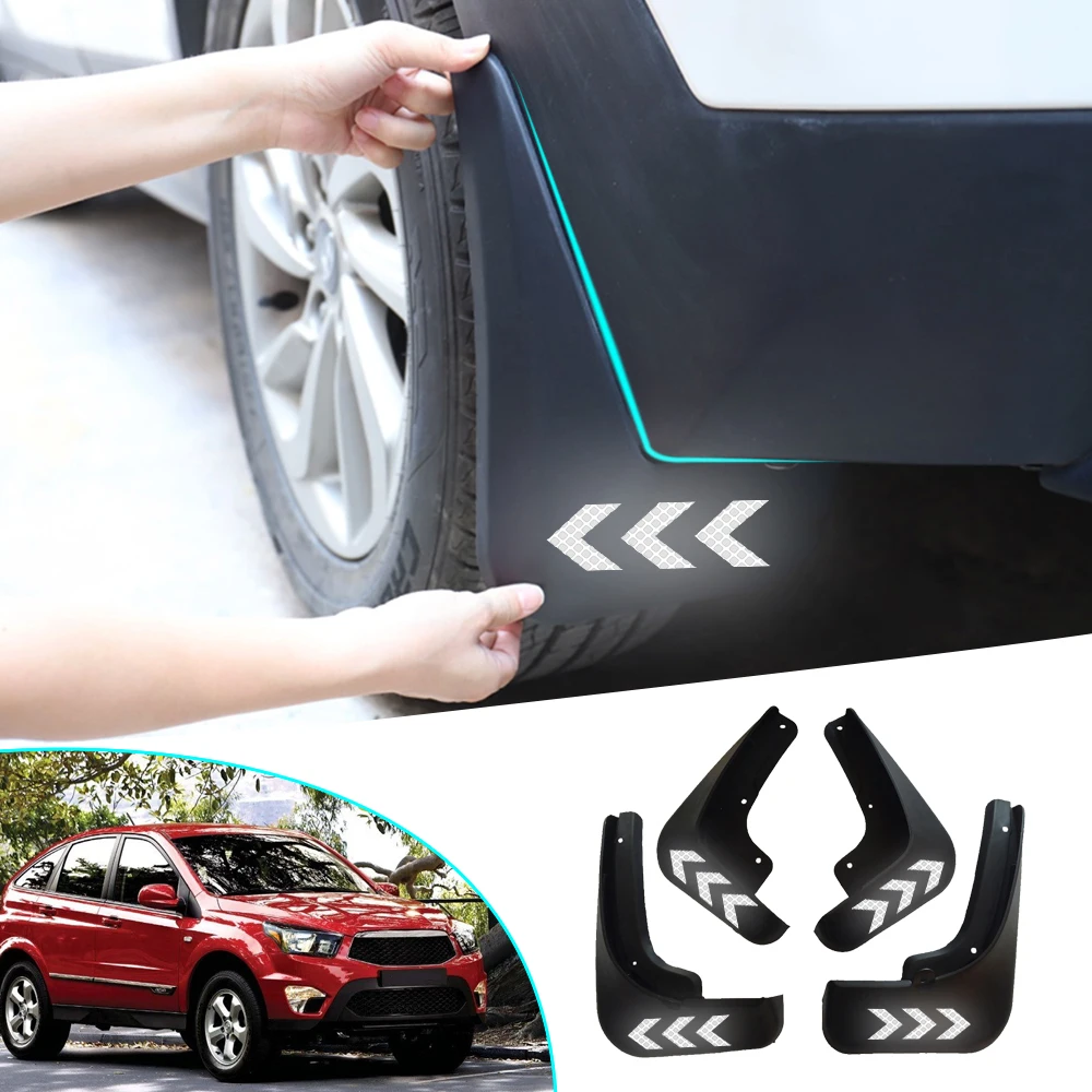 

4pcs Car Accessories Fender Mud Flaps Splash Guards Mudguards Mudflaps For SsangYong KORANDO ACTYON C200 2011-2015