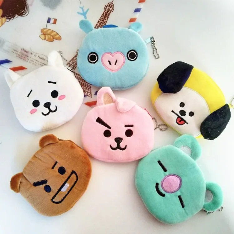 

New Zipper Mini Coin Bag Plush Small Change Bag Children Cute Cartoon Animal Bear Small Purse Coin Pocket for Kids Gift
