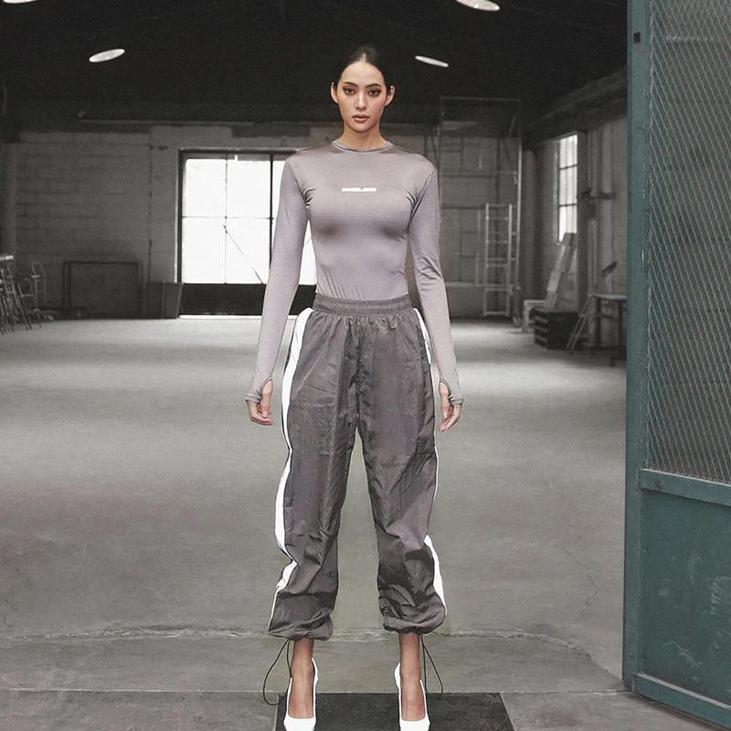 ZYFPGS 2019 Pants Hip-hop street night glow Women's Pants Hip Hop 3D reflective fabric Loose Plus Size Personality Fitness ZYFPGS 2019 Pants Hip-hop street night glow Women's Pants Hip Hop 3D reflective fabric Loose Plus Size Personality Fitness